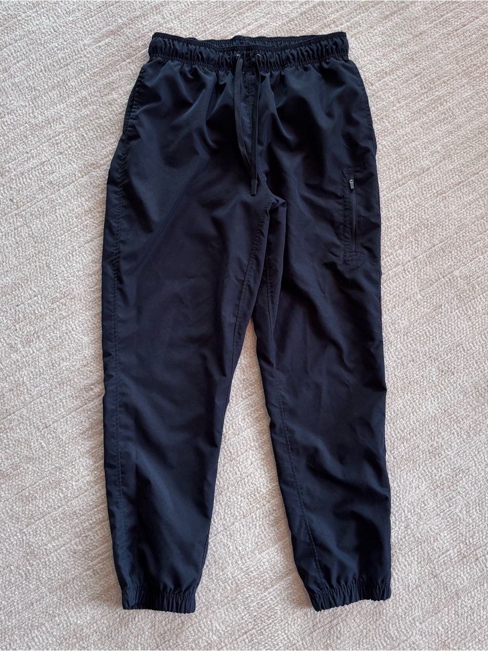Jockey Black Drawstring Track Joggers with Zip Pocket